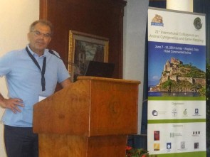 Organizer Leopoldo Iannuzzi and the Animal Cytogenetics Conference Poster